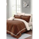 MONOHOME King Size Çift Kişilik Kahve Pamuk Saten Nevresim Takımı 220x240cm, monohome43612