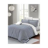 MONOHOME King Size Çift Kişilik Nevresim Takımı Lacivert Blue Lines 220x240cm, monohome42479