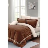MonoHome Kıng Sıze Çift Kişilik Nevresim Takımı%100 Luxury Pamuk Saten Coffee 220x240cm
