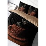MONOHOME King Size Çift Kişilik Pamuk Saten Nevresim Takımı Live Coffee 220x240, monohome42363