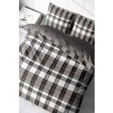 MonoHome KING SIZE Grey Ekose 3d Pamuk Saten Çift Kişilik Nevresim Takımı monohome45463