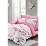 MONOHOME King Size Kiraz Çiçeği 3D Pamuk Saten Çift Kişilik Nevresim Takımı, monohome17965