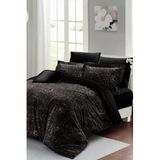 MONOHOME King Size Leopar Desenli Çift Kişilik Nevresim Takımı, Pamuk Saten, 220x240cm, monohome43070