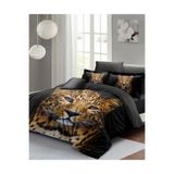 MONOHOME King Size Leopar Desenli Çift Kişilik Nevresim Takımı, Pamuk Saten, 220x240cm, monohome43346
