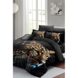 MONOHOME King Size Leopard Face Pamuk Saten Nevresim Takımı 220x240cm, monohome67953