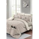 MONOHOME King Size Newspaper 3D Pamuk Saten Nevresim Takımı 220x240cm, monohome43735