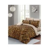 MONOHOME King Size Pamuk Saten Çift Kişilik Nevresim Takımı Golden Leopard, monohome67861