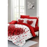 MONOHOME King Size Red Love 3D Pamuk Saten Nevresim Takımı, monohome43759