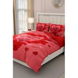 MONOHOME King Size Sevgililer Günü Çift Kişilik Nevresim Takımı 3D Pamuk Saten 220x240cm, monohome43025