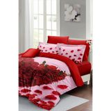 MONOHOME King Size Sevgililer Günü Çift Kişilik Nevresim Takımı Pamuk Saten 220x240cm, monohome43520