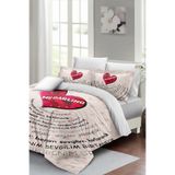 MONOHOME King Size Sevgililer Günü Çift Kişilik Nevresim Takımı Pamuk Saten Darling White, monohome43513