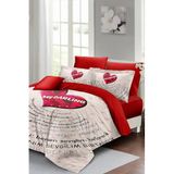 MONOHOME King Size Sevgililer Günü Çift Kişilik Nevresim Takımı Pamuk Saten, monohome43476