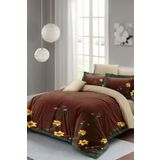 MonoHome KING SIZE Sun Flowers Çift Kişilik Nevresim Takımı 3d Pamuk Saten monohome44688