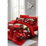 MONOHOME King Size Yılbaşı Nevresim Takımı,%100 Pamuk Saten, 220x240cm, monohome44176