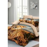 MONOHOME King Size%100 Pamuk Saten Çift Kişilik Nevresim Takımı Cheetah, monohome67915