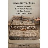 MonoHome Lastikli Çarşaf %100 Pamuk Percale Premium Seri Özel Tasarım Fabrıc