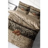 Monohome Leopar Çift Kişilik Nevresim Takımı Özel Dokuma Pamuk Saten Leopard Fabric