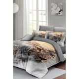 MONOHOME Leopar Çift Kişilik Nevresim Takımı Pamuk Saten Snow Leopard, monohome66963