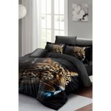 MONOHOME Leopar Desenli Çift Kişilik Nevresim Takımı - Lastikli Çarşaflı, monohome67045