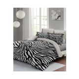 Monohome Leopar Lastikli Çarşaflı %100 Pamuk Saten Çift Kişilik Nevresim Takımı Classical Zebra