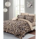 Monohome Leopar Lastikli Çarşaflı %100 Pamuk Saten Çift Kişilik Nevresim Takımı Small Leopard