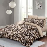 Monohome Leopar ( Lastikli Çarşaflı ) Çift Kişilik Nevresim Takımı Özel Dokuma Pamuk Saten Small Leopard - Bej - Sarı - 200 x 220 cm