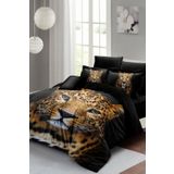 Monohome Leopard 3d Pamuk Saten Çift Kişilik Nevresim Takımı Seti
