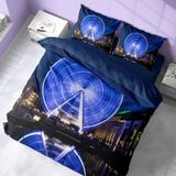 Monohome London Eye 3D Pamuk Saten Çift Kişilik 200x220 cm Nevresim Takımı