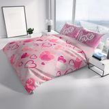 Monohome Love X 3D Pamuk Saten Çift Kişilik 200x220 cm Nevresim Takımı