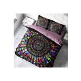 Monohome Mandala 4 3D Pamuk Saten Renkli Çift Kişilik 200x220 cm Nevresim Takımı