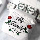 Monohome My Family 3D Pamuk Saten Çift Kişilik 200x220 cm Nevresim Takım