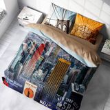 Monohome New York 3D Pamuk Saten Çift Kişilik 200x220 cm Nevresim Takımı