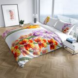 Monohome Orchid 2 3D Pamuk Saten Çift Kişilik 200x220 cm Nevresim Takımı