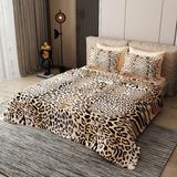 Monohome Pamuklu Çift Kişilik Pike Takımı Classical Zebra Desenli 220 x 240 cm 3 Parça - Açık Kahverengi