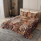Monohome Pike Takımı Pamuklu Çift Kişilik Jakar Dokuma Yatak Örtüsü Zebra Brown - Kahve