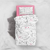 Monohome Pink Animals 3d Pamuk Saten Bebek Nevresim Takımı