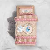 Monohome Pink & Brown 3D Pamuk Saten Renkli Bebek 100x150 cm Nevresim Takımı