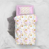 Monohome Pink Giraffe 3D Pamuk Saten Renkli Bebek 100x150 cm Nevresim Takımı