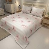 Monohome Pink Poppy Jakar Dokuma Pamuklu 3d Dijital Baskı Pike Takımı