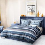 Monohome Premium Luxury 3d Pamuk Saten Blue Suite Çift Kişilik Nevresim Takımı