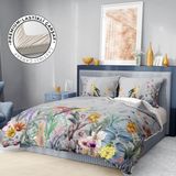 Monohome Premium Luxury 3D Pamuk Saten Flowers Forest Çift Kişilik Nevresim Takımı