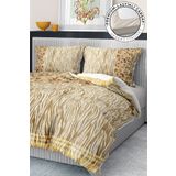 Monohome Premium Luxury 3d Pamuk Saten Gold Zebra Çift Kişilik Nevresim Takımı