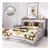 Monohome Premium Luxury 3D Saten Pamuk Gold Brand Çift Kişilik Nevresim Takımı