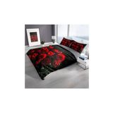 Monohome Red Roses 3D Pamuk Saten Çift Kişilik 200x220 cm Nevresim Takımı
