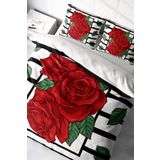 Monohome Rose Box 3D Pamuk Saten Çift Kişilik 200x220 cm Nevresim Takımı