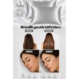 MonoHome Saç Kırılmasını Azaltan Yastık Kılıfı 2 Adet 50x70cm 1 Adet Saten Tokalı Silver