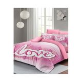 MONOHOME Sevgililer Günü Çift Kişilik Nevresim Takımı Özel Dokuma Pamuk Saten Pink Love, MONOHOME25021