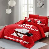 Monohome Sevgililer Günü Çift Kişilik Nevresim TAKIMI%100 Pamuk Saten Bitanecik Sevgilim - 200 x 220 cm - Kırmızı - Beyaz