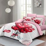 Monohome Sevgililer Günü Çift Kişilik Nevresim TAKIMI%100 Pamuk Saten Red Balls - 200 x 220 cm - Kırmızı