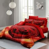 Monohome Sevgililer Günü Çift Kişilik Nevresim TAKIMI%100 Pamuk Saten Rose Love - 200 x 220 cm - Kırmızı